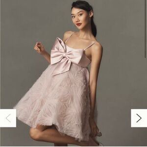 Mac Duggal Bow Front Tulle Dress in Rose